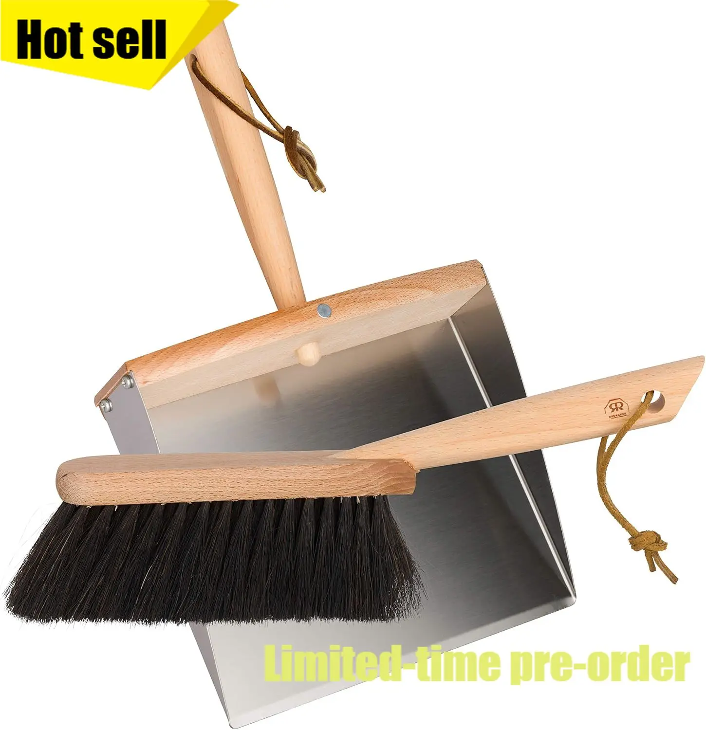 

Made In Germany Oiled Beechwood Handle Horsehair Fiber Hand Brush Stainless Steel Dust Pan Heavy Duty Home Outdoor 14 1 8 Inch