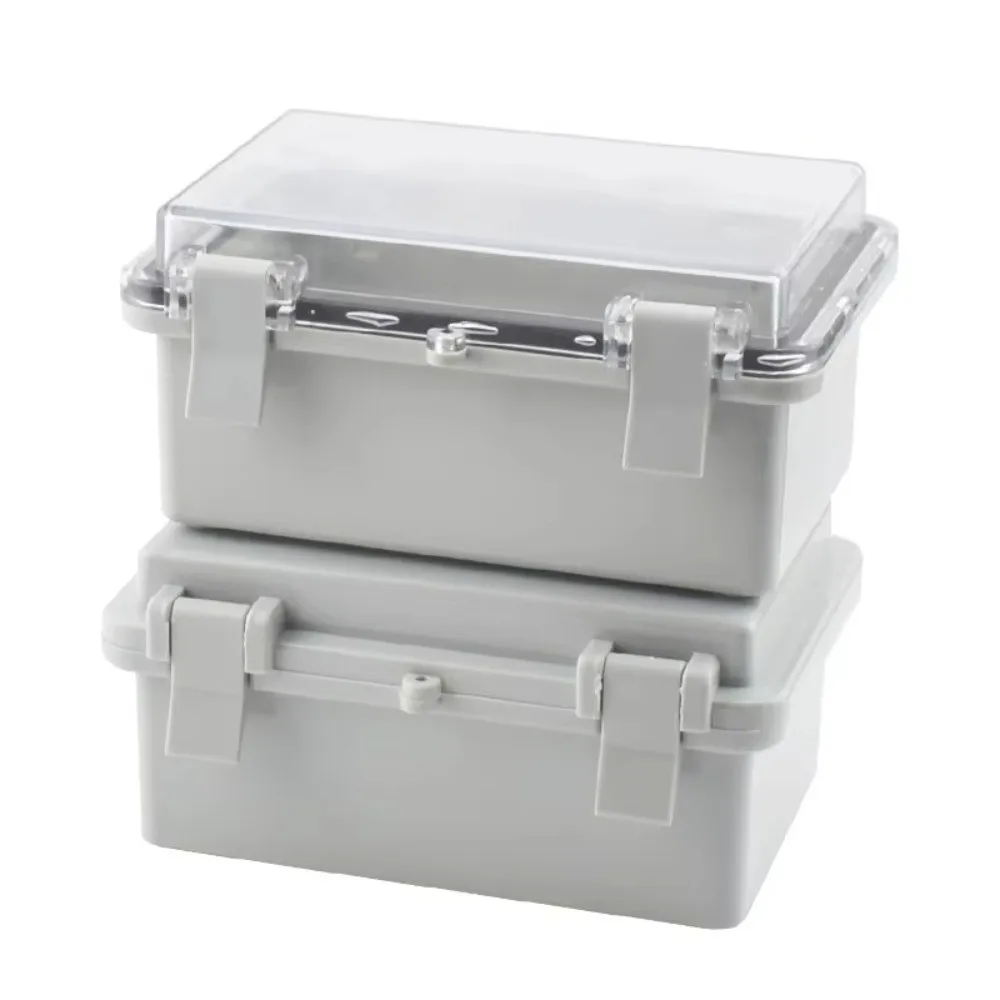 Outdoor Sealed Electrical Plastic Enclosure ABS with Hasp Distribution Box Transparent Cover IP66 Waterproof Switch Power Case