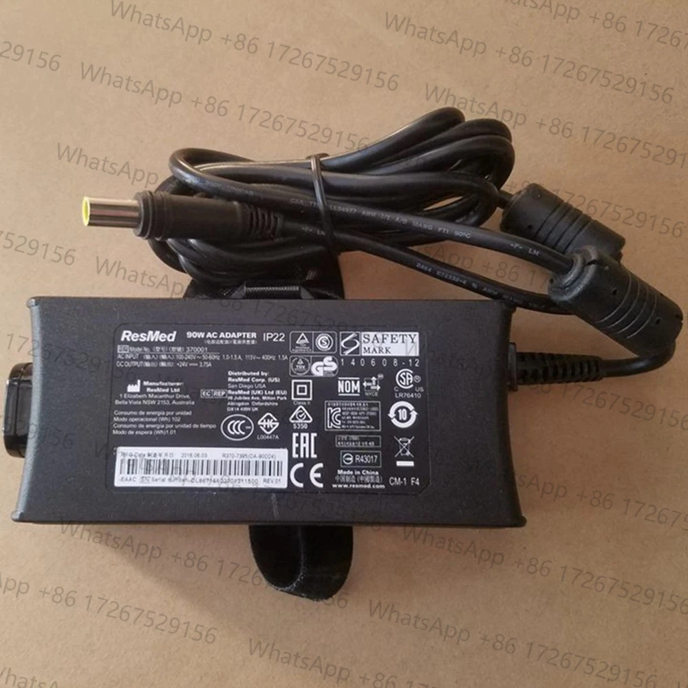 ResMed 90W AC Adapter MODEL 370001 Power Supply CHarger 24V 3.75A S90 S10 AirSense 10 AirCurve