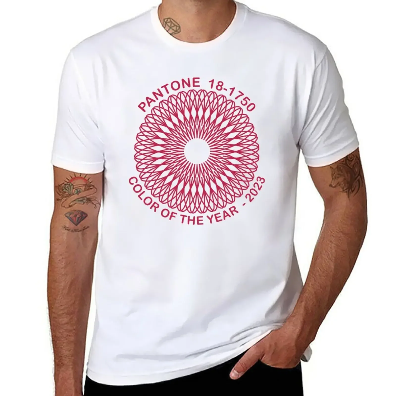 

New Pantone Color of the Year 2023 - Viva Magenta T-Shirt Blouse anime clothes slim fit t shirts for men