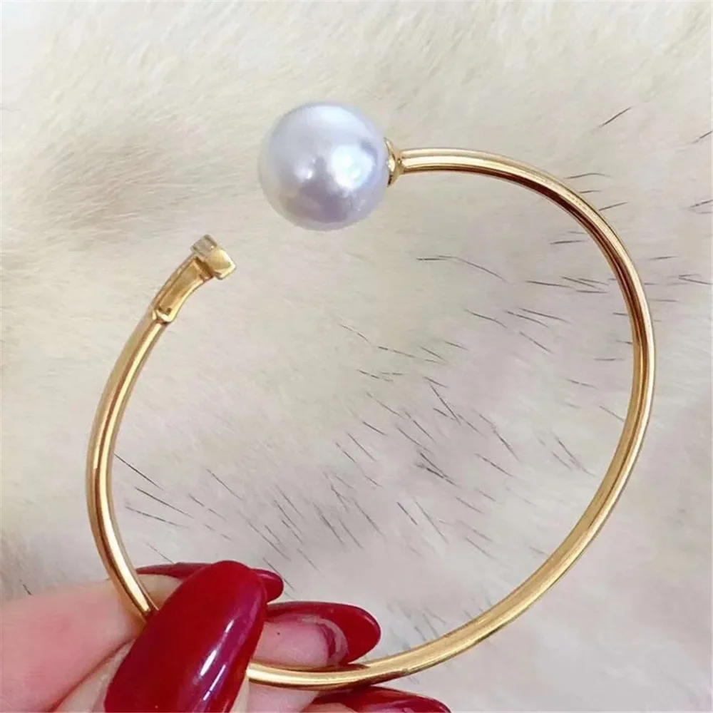 

DIY Pearl Accessories S925 Pure Silver Jewelry K Gold Craft Elastic Pearl Bracelet Fit 9-12mm Round Beads S136