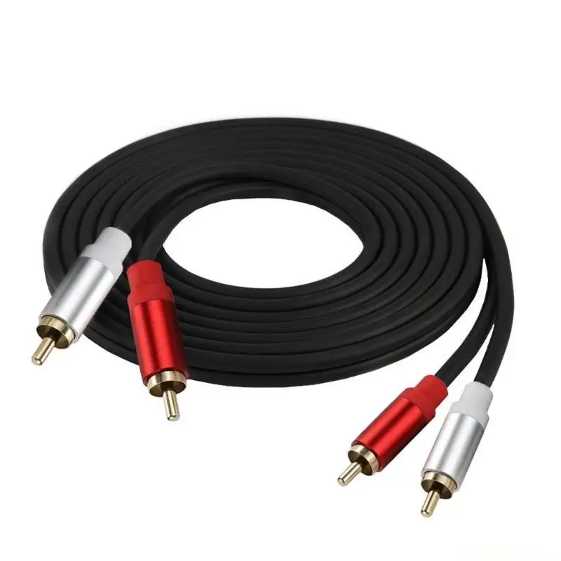E56B 2RCA Male to 2RCA Male Composite Cable Cord for Home Theater HDTV Speaker