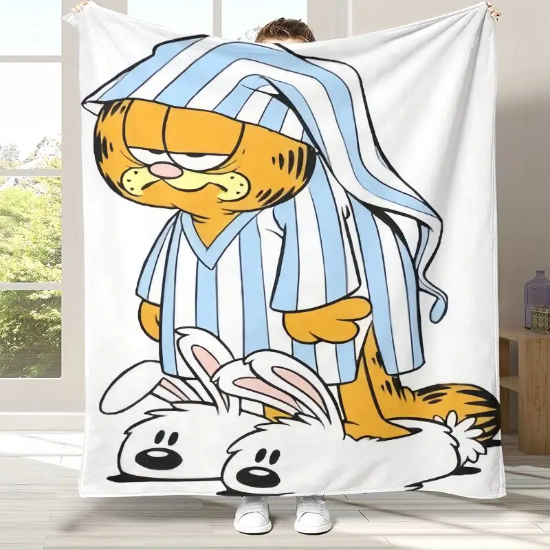 Cute Cartoon G-Garfield Soft Flannel Throw Blanket,Cozy Warm Blanket for Bed,Sofa,Living Room,Picnic,Camping,Home Decor,Gift Kid