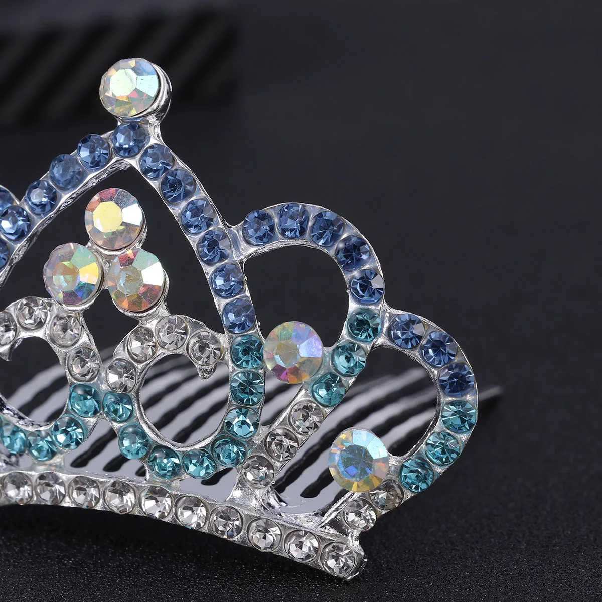

Rhinestone Crown Comb for Girls Kids Mini Tiara Sparkling Lightweight Durable Hair Accessories Party Birthday Wear