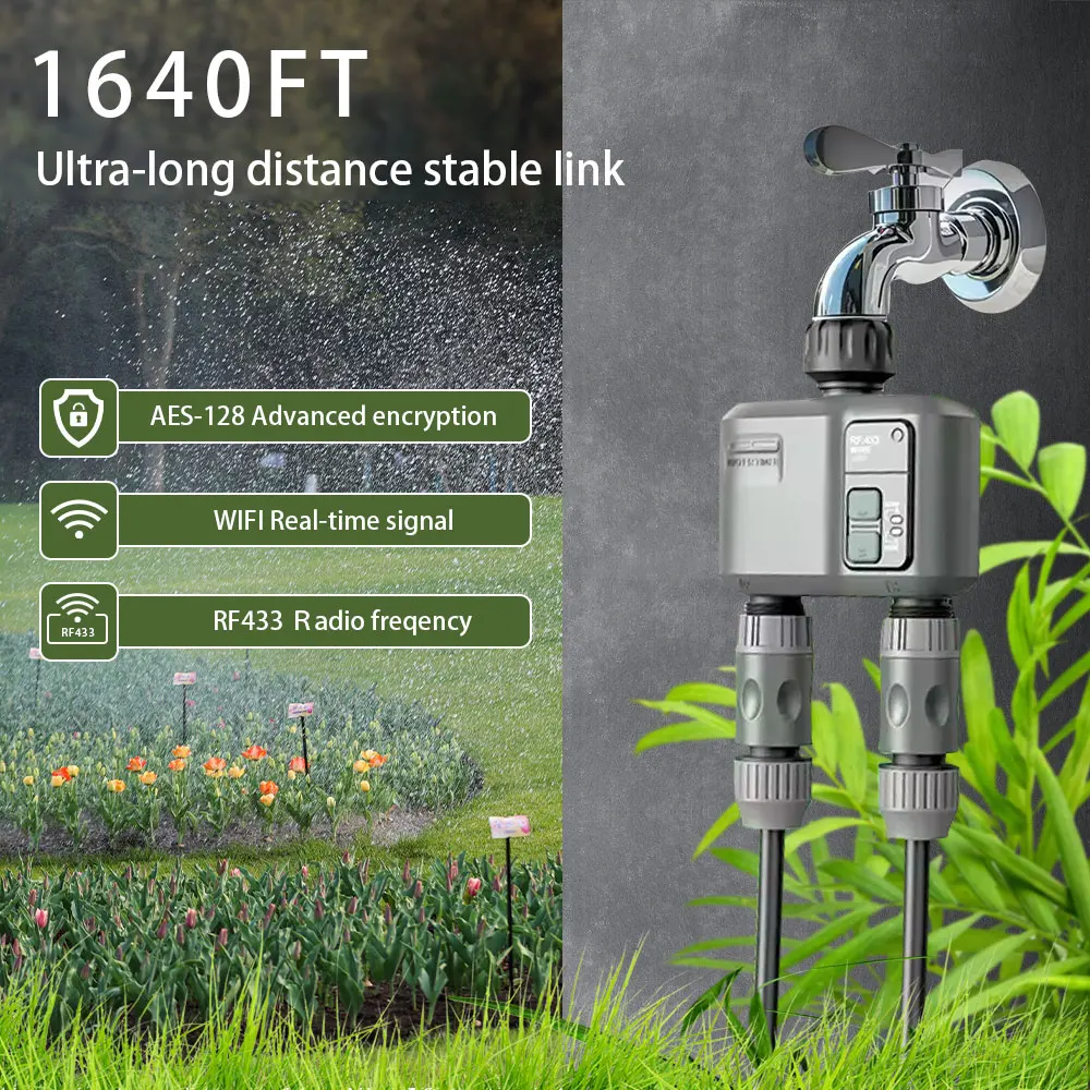 Wifi RF433 Smart Garden Sprinkler Water Timer by 2 Way Rain Delay Filter Programmable Automatic Irrigation Controller For Tuya