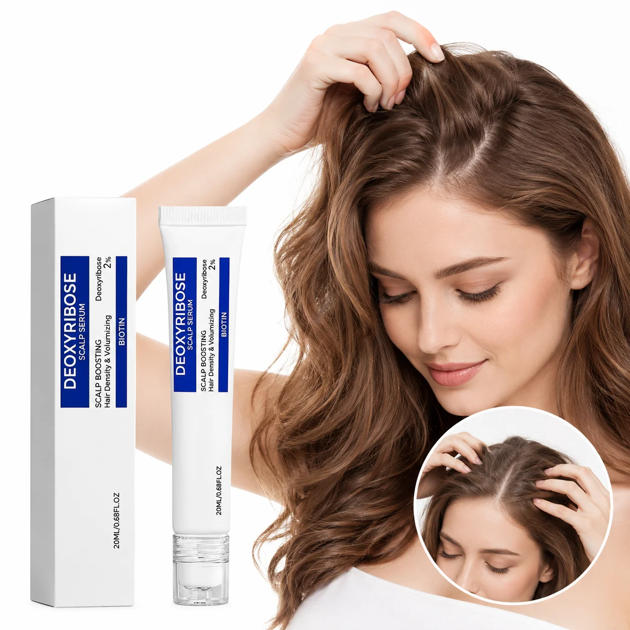 Deoxyribose Hair Density Serum Scalp Nourishing Essence Biotin Roller Ball Applicator Lightweight Non-Greasy Volumizing Hair Car