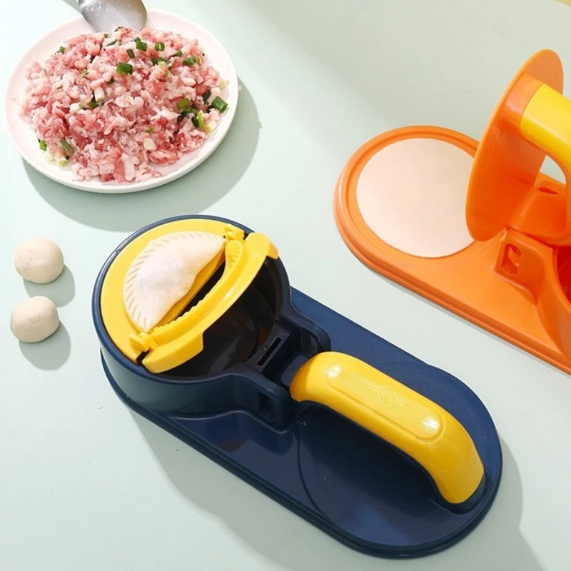 Prensador de mano para hacer dumplings de doble función para bollos caseros, empanadas y raviolis, molde para masa para el hogar de fácil limpieza