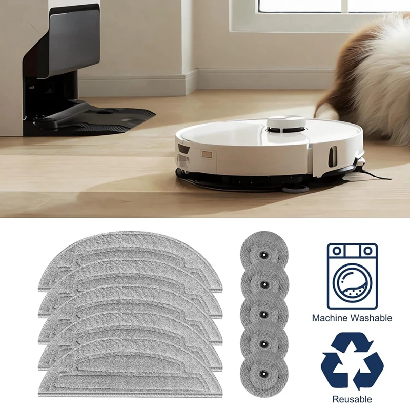 Hot Microfiber Mopping Cloths For Roborock S8 Maxv Ultra / S8 Max Ultra Robot Vacuum Cleaner Accessories