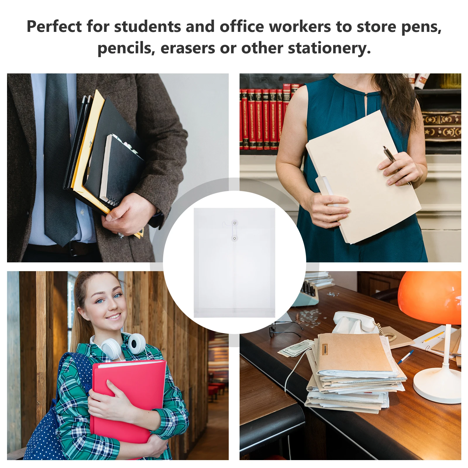 

12 Pcs Outdoor File Holder Travel Multiple Pp Paper Folders with Pockets Document