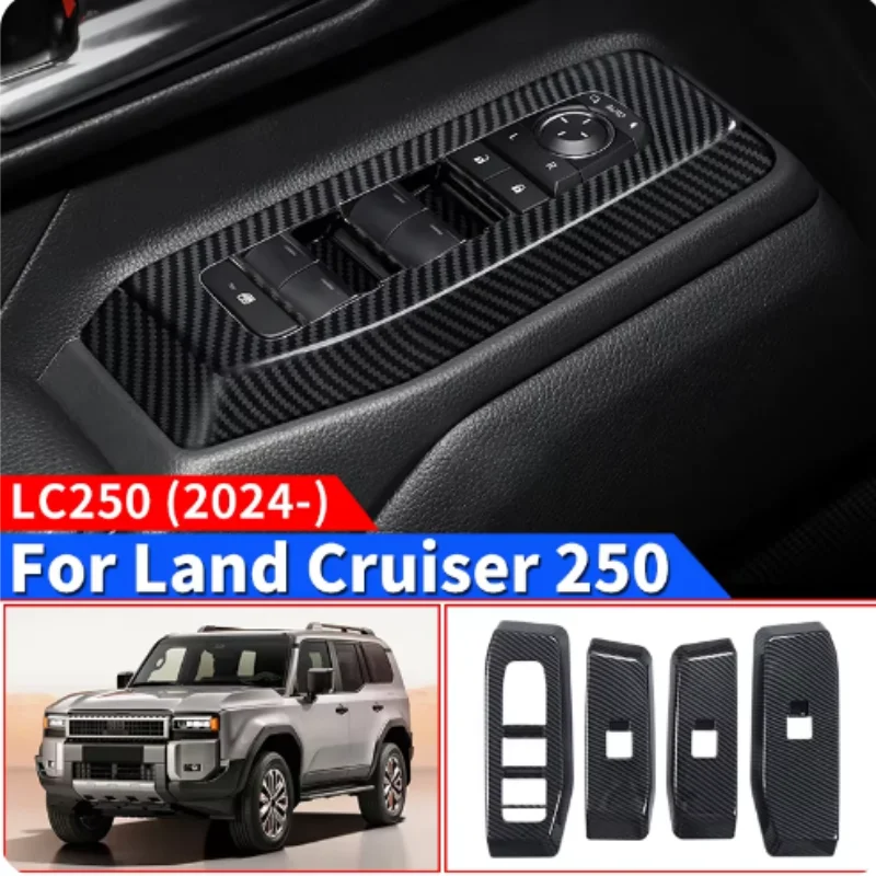 

LHD For Toyota Land Cruiser 250 2024 Windows Control Panel Decoration Protective Sticker Prado LC250 Interior Accessories Tuning