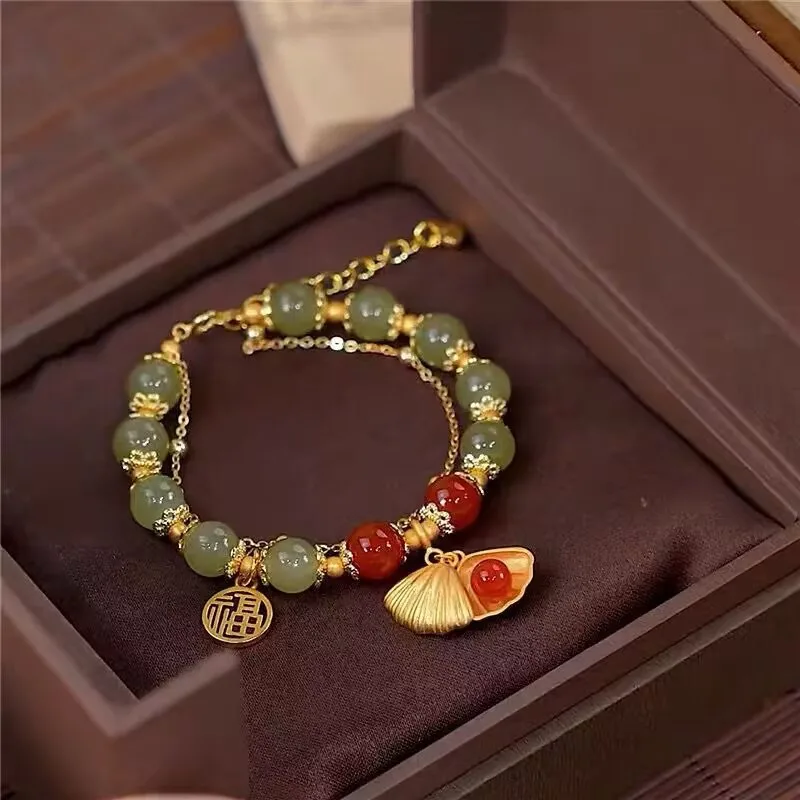 Imitation Hetian Jade Gift Blessing Card Premium Special-Interest Design Retro 2024 Year of Fate Bracelet