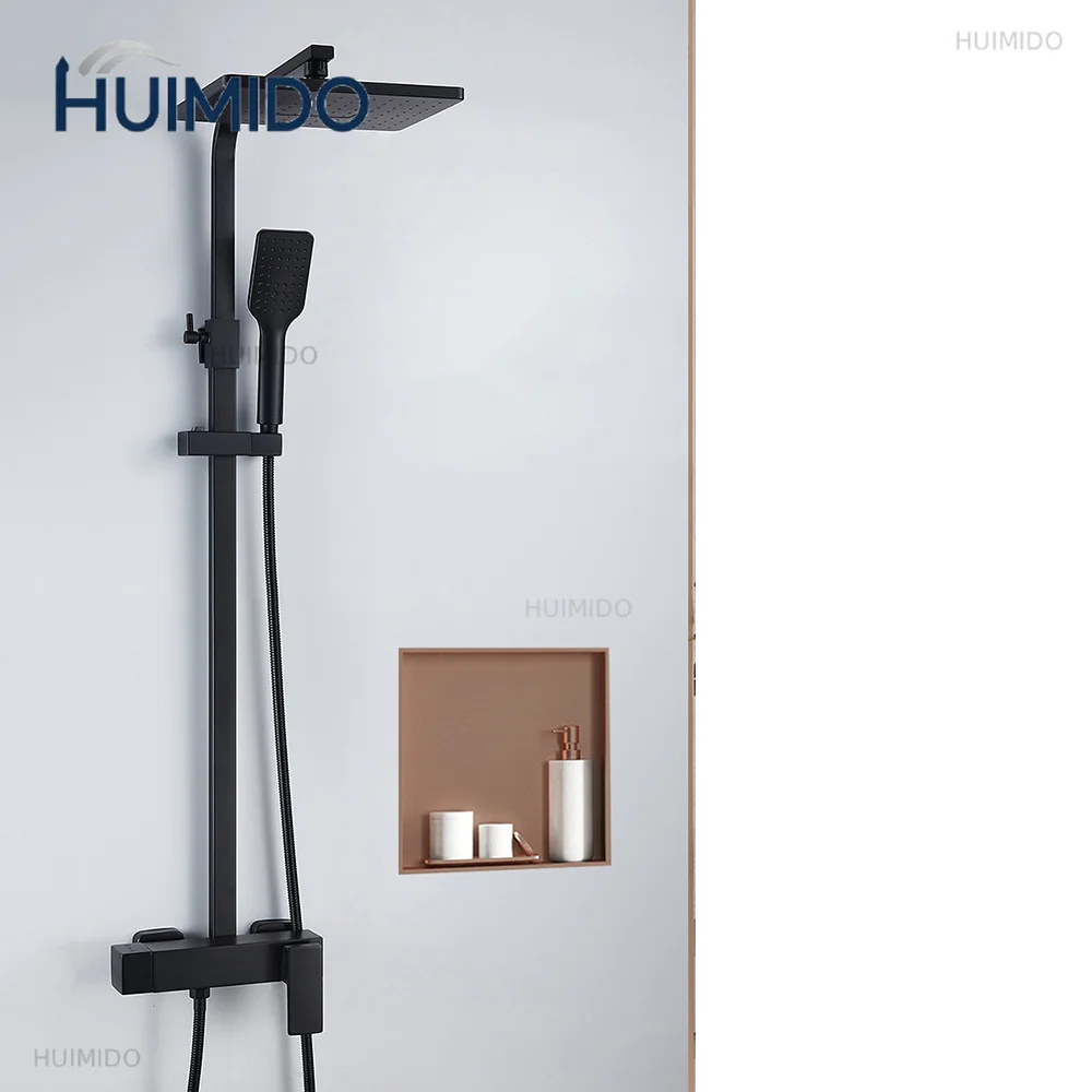 Matte Black Shower Set Wall Mount Rainfall 10 Inch Shower Head 3 Ways Bathroom Bathtub Shower Faucet Set Mixer Taps