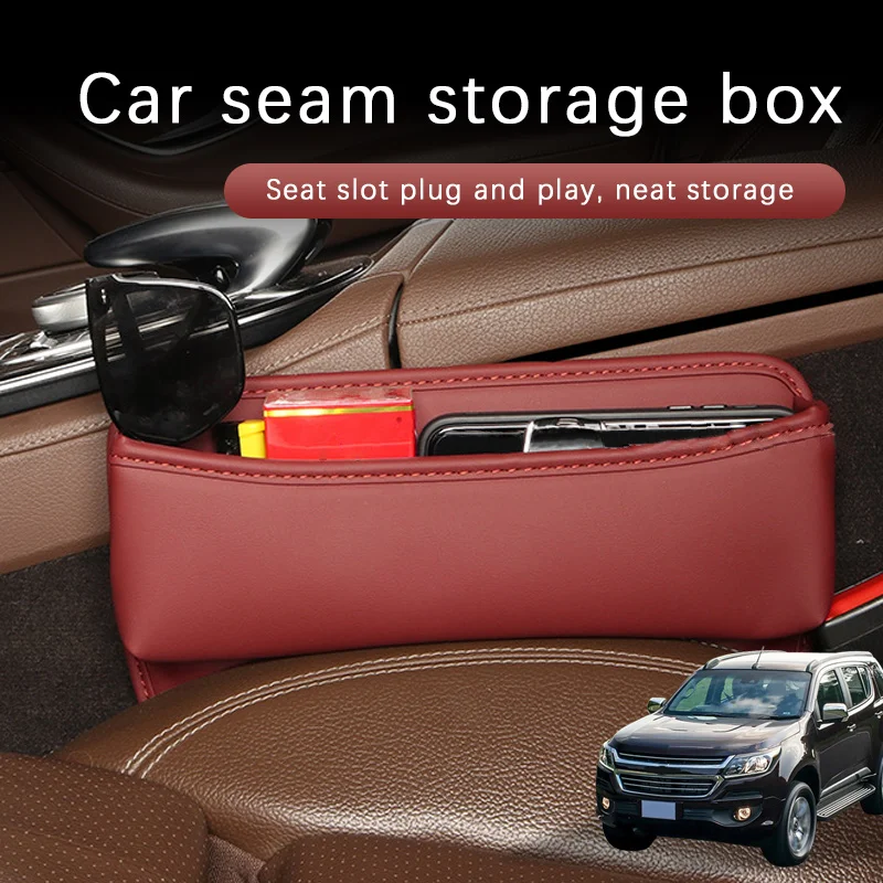 Car Seat Gap Slot Storage Box Bag Car Interior Storage Pocket Leather Car Accessories For Chevrolet Trailblazer Envoy EV