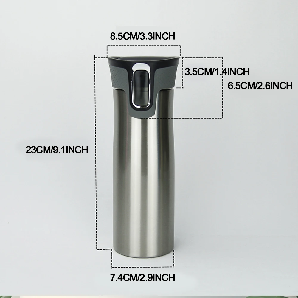 1pc Stainless Steel Vacuum-Car Thermal Coffee Mug SUS 304 Inside Material, Insulated Travel Mug with Spill-Proof Lid