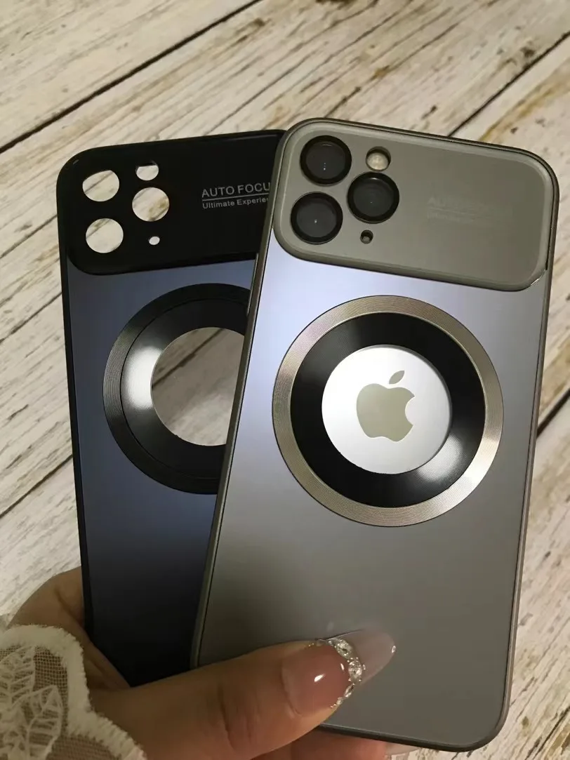 Fashion Titanium Color Magnetic Case For iPhone 15 14 13 12 11 Pro Max ，Built-in Lens Protector For Magsafe Wireless Charge Case