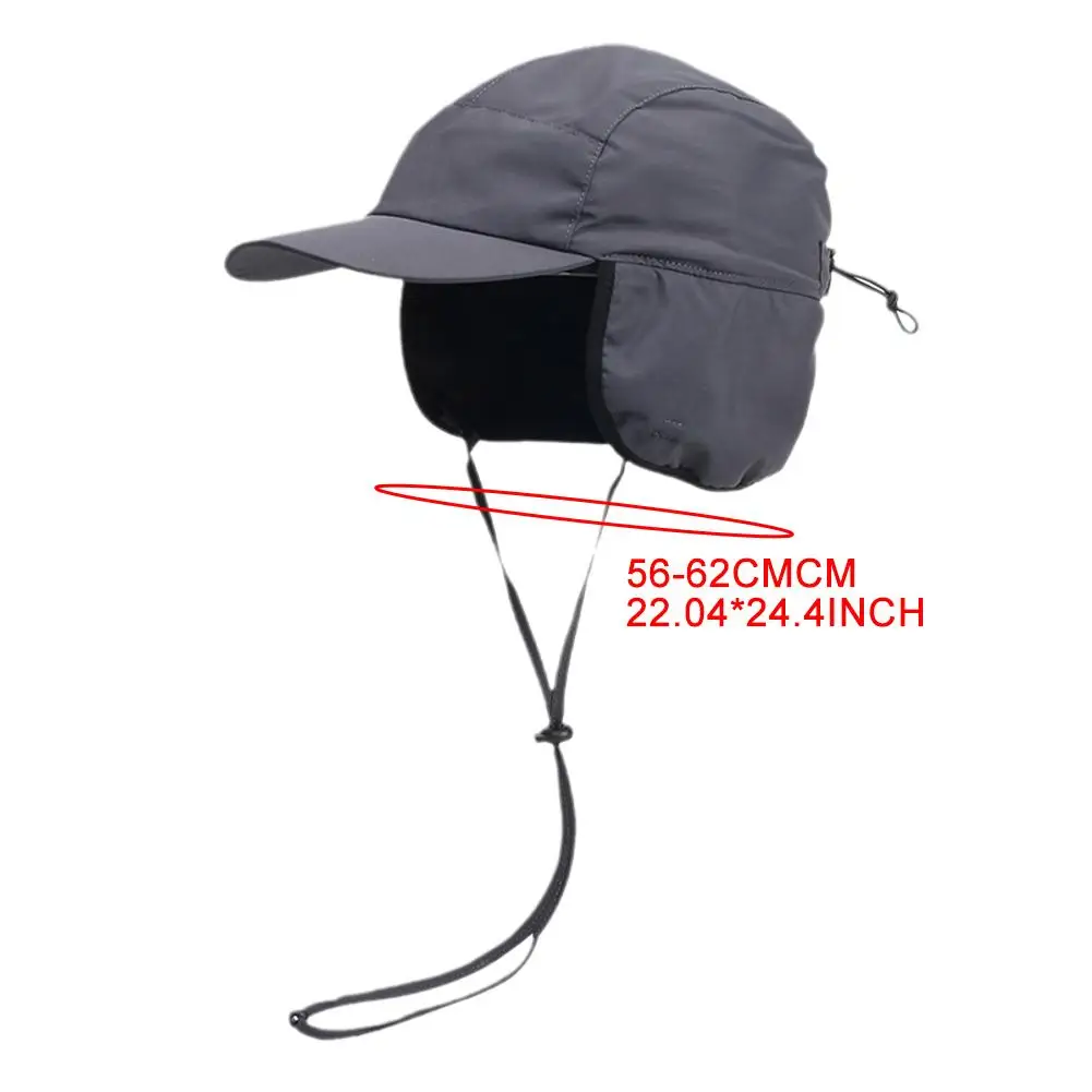 Cappelli invernali da uomo regolabili Berretto da baseball con paraorecchie foderato in pile caldo leggero impermeabile per berretto da sci da neve