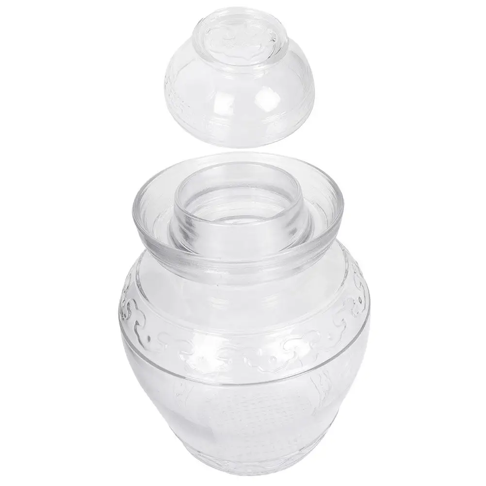 Clear Glass Pickle Jar Fermentation Container Vegetable Pickling Tank Kitchen Food Storage Jar Sauerkraut Kimchi Preservation
