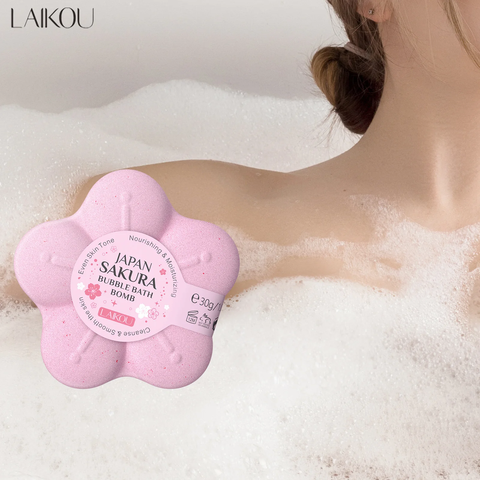 

LAIKOU Bath Bombs Aromatherapy Relax Stress Exfoliating Moisturize Shower Cleaner Handmade Bath Salt Ball 30g or 80g