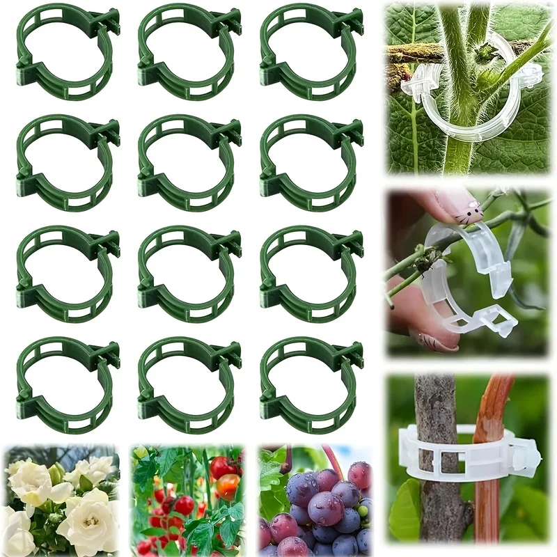 200/100/50green/White plastic plant support clips，PPMesh clamp，Suitable for tomatoes、grapevine、Vegetables，Easy-to-use garden pla