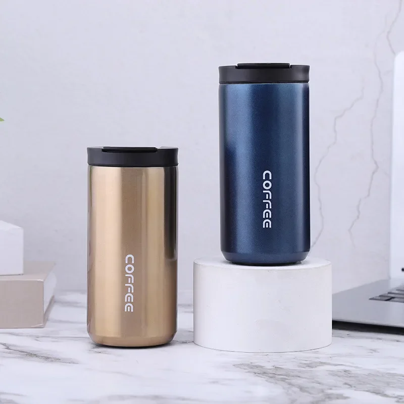 350ml/500ml Double Stainless Steel 304 Coffee Mug Leak-Proof Thermos Mug Travel Thermal Cup Thermosmug Water Bottle For Gifts