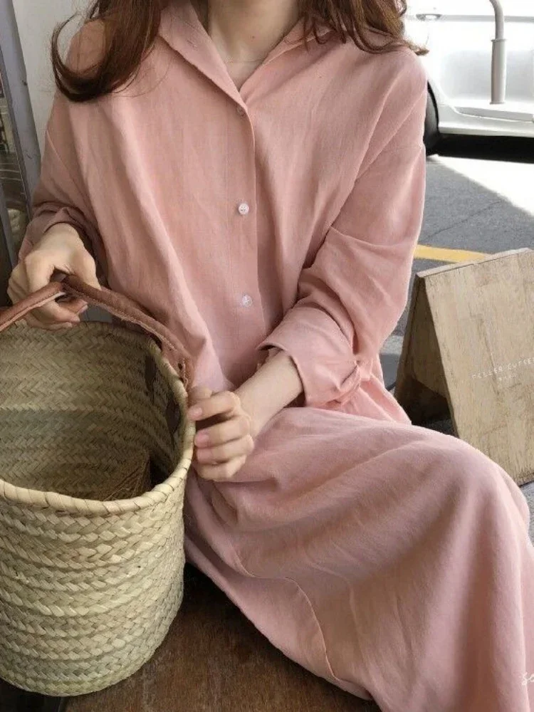 S-2XL Summer Shirt Dress Evening Vintage Dress Party Oversize Long Cotton Beach Women Dresses Robe Vestido Vestidos Para Mujer