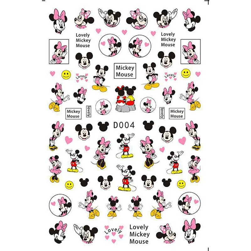 5Sheet/set Kids Cartoon Stickers for Nail Decoration Mickey Duck Tang Stitch Anime Movie Mini Stickers