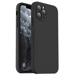 Coque de téléphone en silicone TPU antichoc noir pour iPhone, coque de protection pour objectif, 11, 12, 13, 14, 15, Pro, Max, Mini, X, XS, Poly 6, 6S, 7, 8 Plus