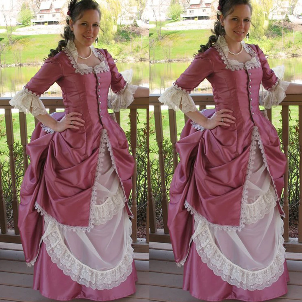 

Викторианское платье 1890-х годов, средневековое ренессансное викторианское розовое платье для женщин, маскарадный костюм, королева, принц