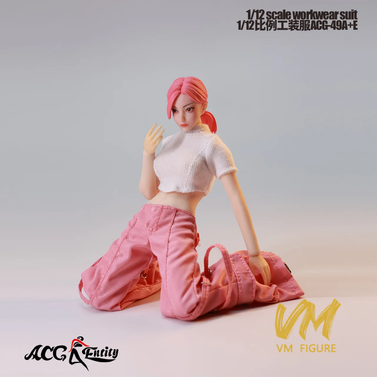 ACG-49 1/12 Casual Mode Stijl Korte mouwen T-shirt Werkbroek Kleding Model Fit 6 ''Vrouwelijke Soldaat Action Figure body Doll