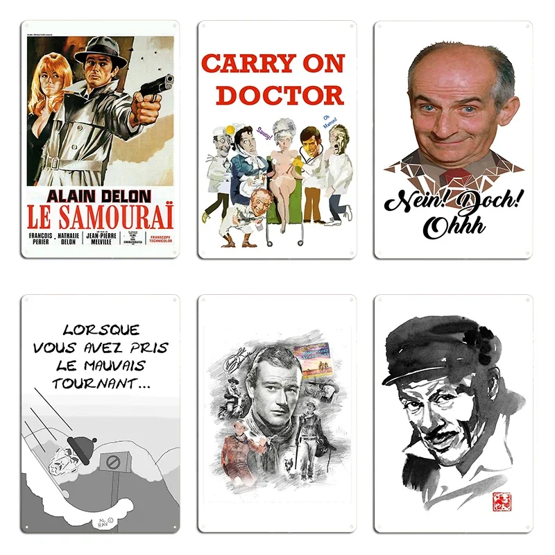 Le Samourai Funny Gifts Nein Doch Ohh Long Sleeve Louis De Funes Special Present Metal Create Iron Cinema Tin Sign Poster