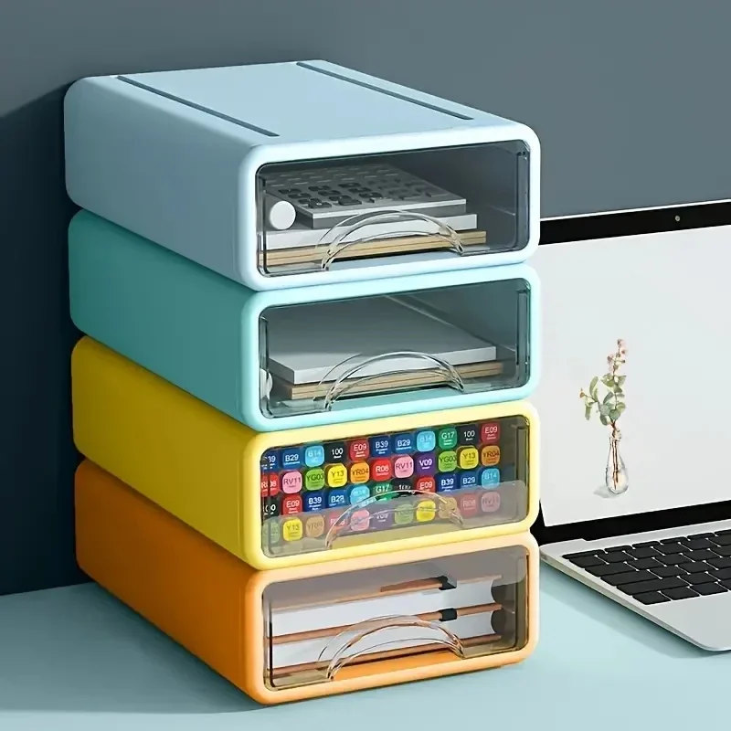 Multi-layer Pen Holder Drawer Style Desk Organizing Plastic Organizer Stationery Transparent Office Boxes Accessories
