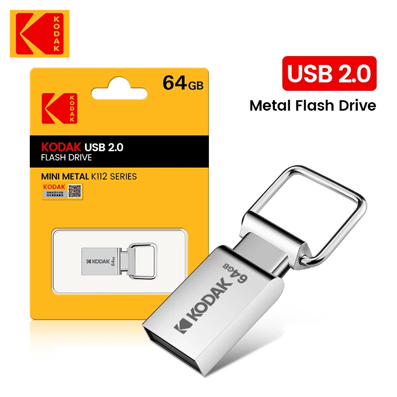 KODAK K112 USB2.0 Flash Drive Super Mini Pen Drive 128GB 64GB 32GB 16GB Pendrive USB Memory Stick for PC MacBook Car