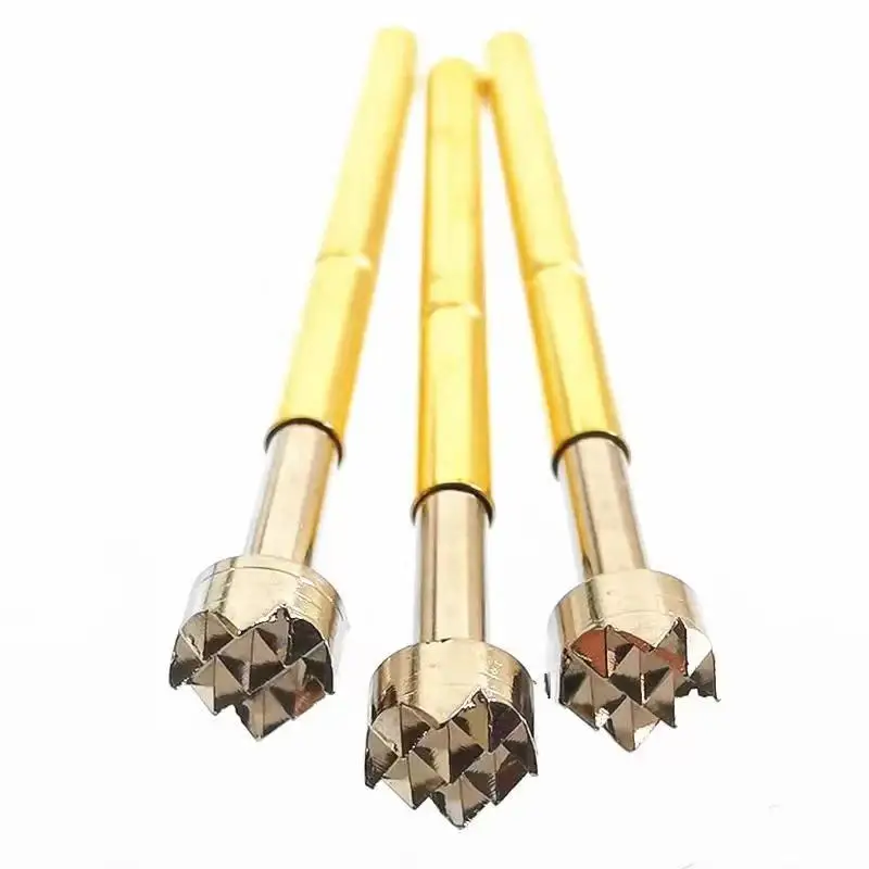 P156-H2 나인 클로 매화 머리 용수철 테스트 핀, 외경 2.36mm 길이 33.35mm ICT 용수철 프로브, 100PCs/팩