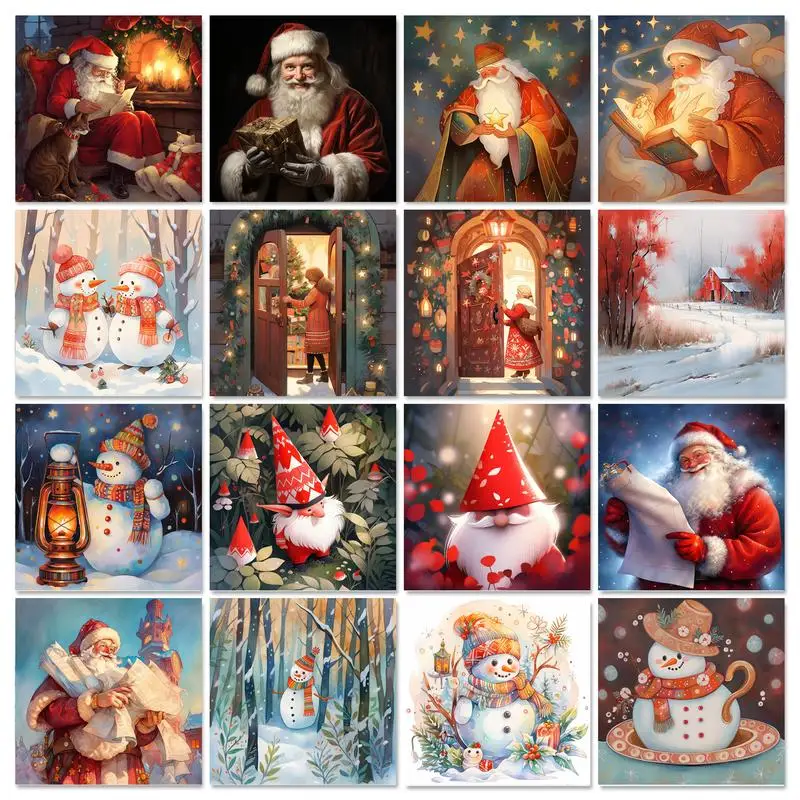 

GATYZTORY Diy Diamond Painting Santa Claus New Diamond Embroidey Snowman 40*40cm Craft Kit Mosaic Fantasy Christmas Gifts