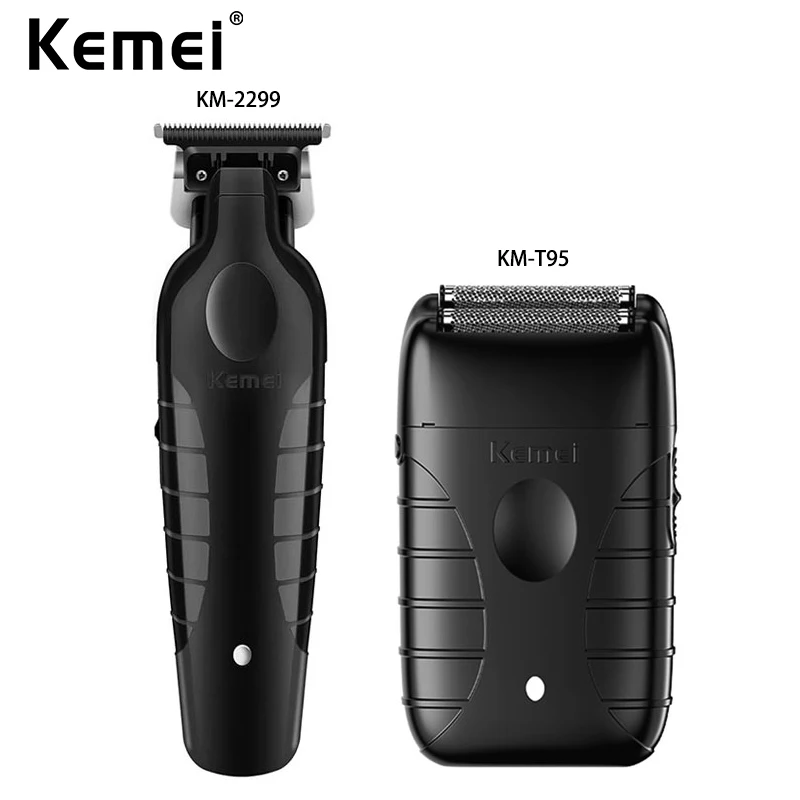 

Kemei Professional Hair Clipper 0mm T-blade Hair Trimmer USB Rechargeable Electric Shaver For Men KM-2299 KM-T95 Kit