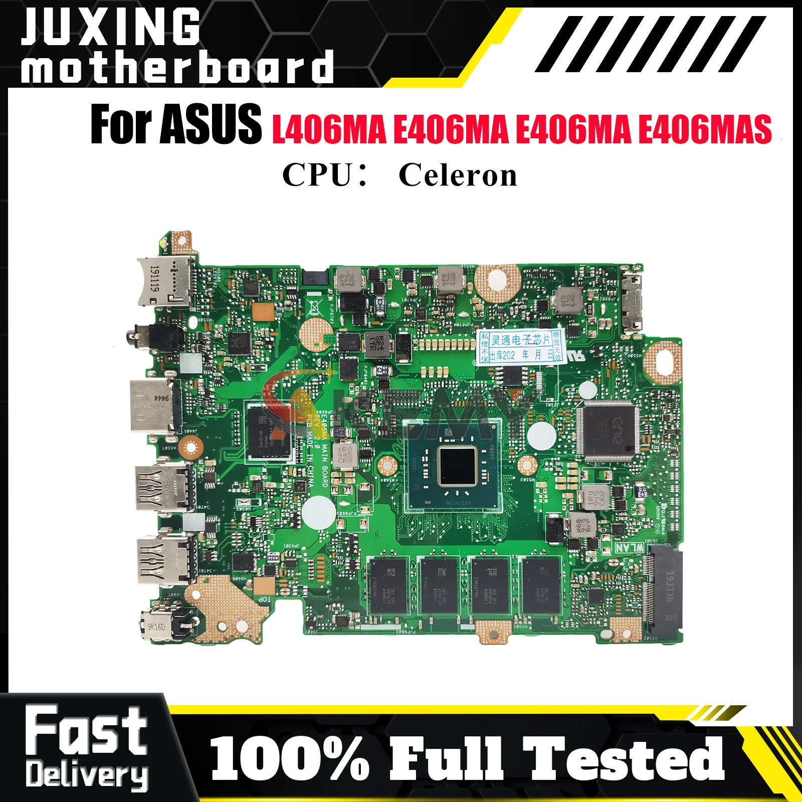 

E406MA Laptop Motherboard For ASUS EeeBook L406MA E406MAS E406MA E406M Notebook Mainboard W/ Celeron CPU 100% tests OK fast ship