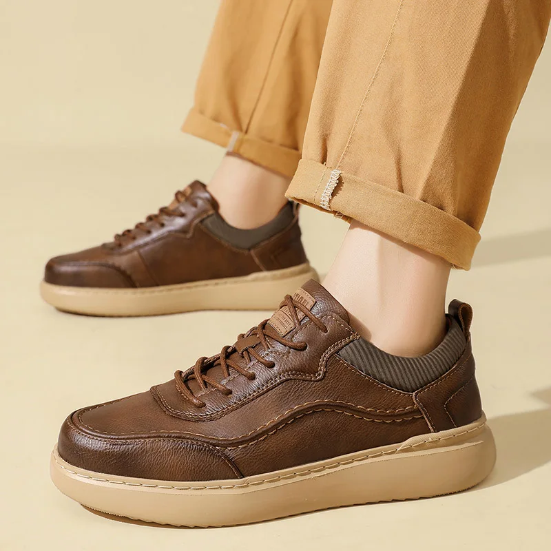 All-match Mens Casual Shoes High Quality Men Shoes Platform Male Sneakers Plus Size 38-45 Khaki Work Footwear New Erkek Ayakkabı