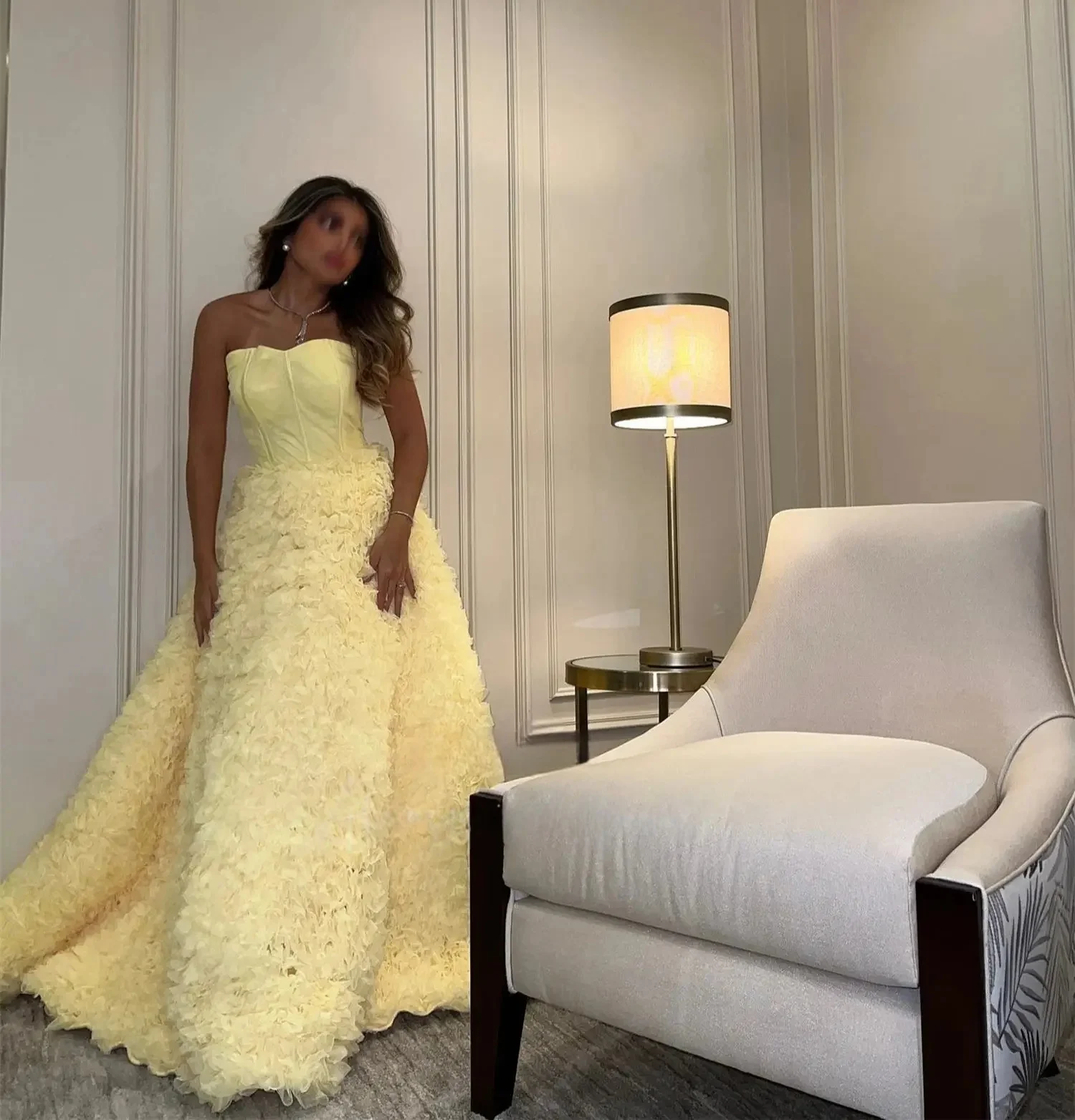 Gelbes langes maßgeschneidertes Anlasskleid für Damen, Abendkleider, Pastrol, Unisex, Jersey, Retro, Dubai, Saudi-Arabien, Israel, Abschlussball, individuell