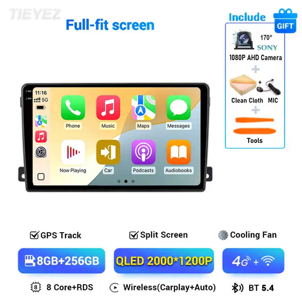 Voor Ford C-MAX 2003-2010 Android 15 Carplay Auto Radio Multimedia Video Player Navigatie GPS 2 Din DVD DSP WIFI 4G