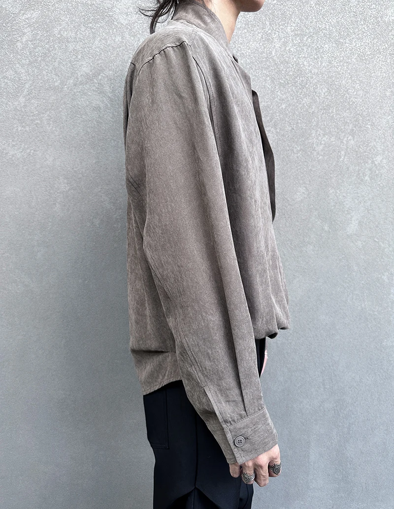 Men's Trendy Long Sleeve Shirts 2025 Autumn New Faux Two-Piece Design Tops Male Loose Comfort Fashion Long Sleeve Stylish Shirts