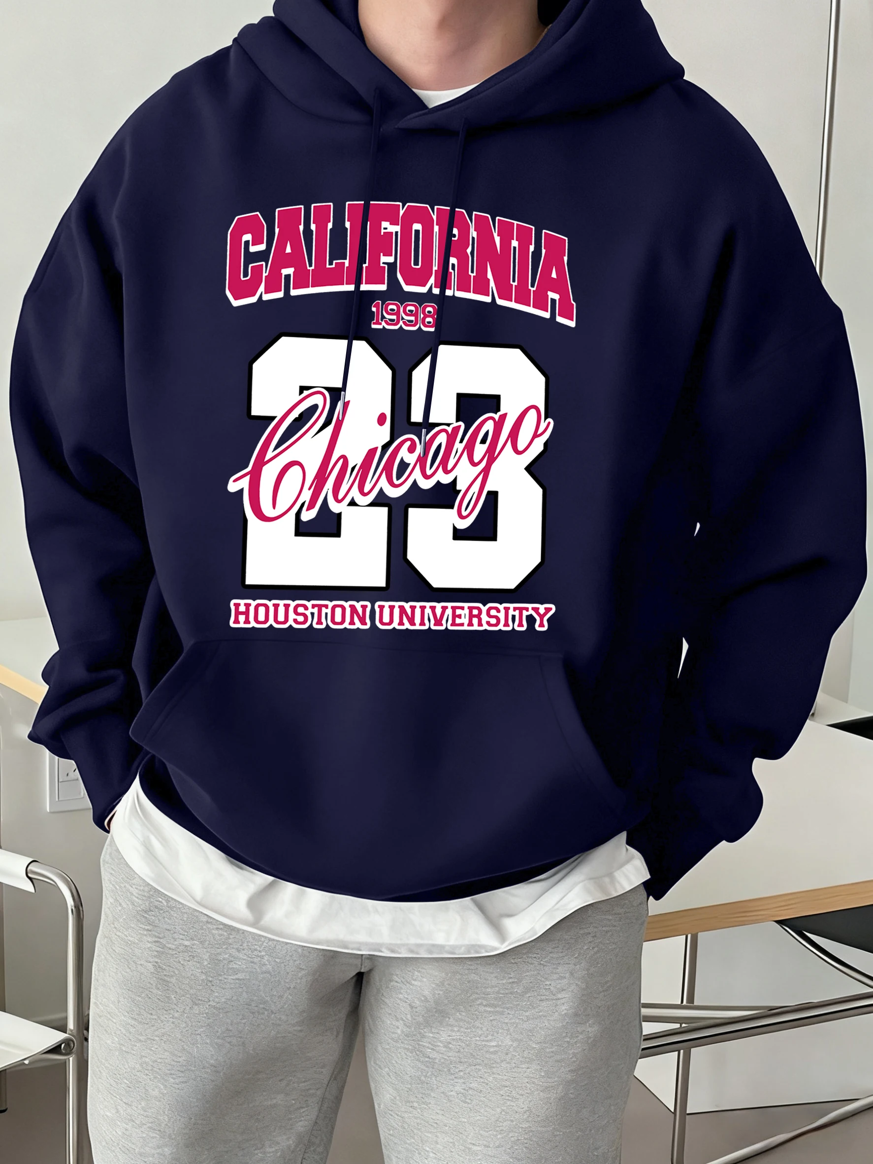 كاليفورنيا جامعة شيكاغو هيوستن يطبع رجل هوديس الشارع لينة البلوز خمر أزياء الملابس عارضة الخريف الرياضية