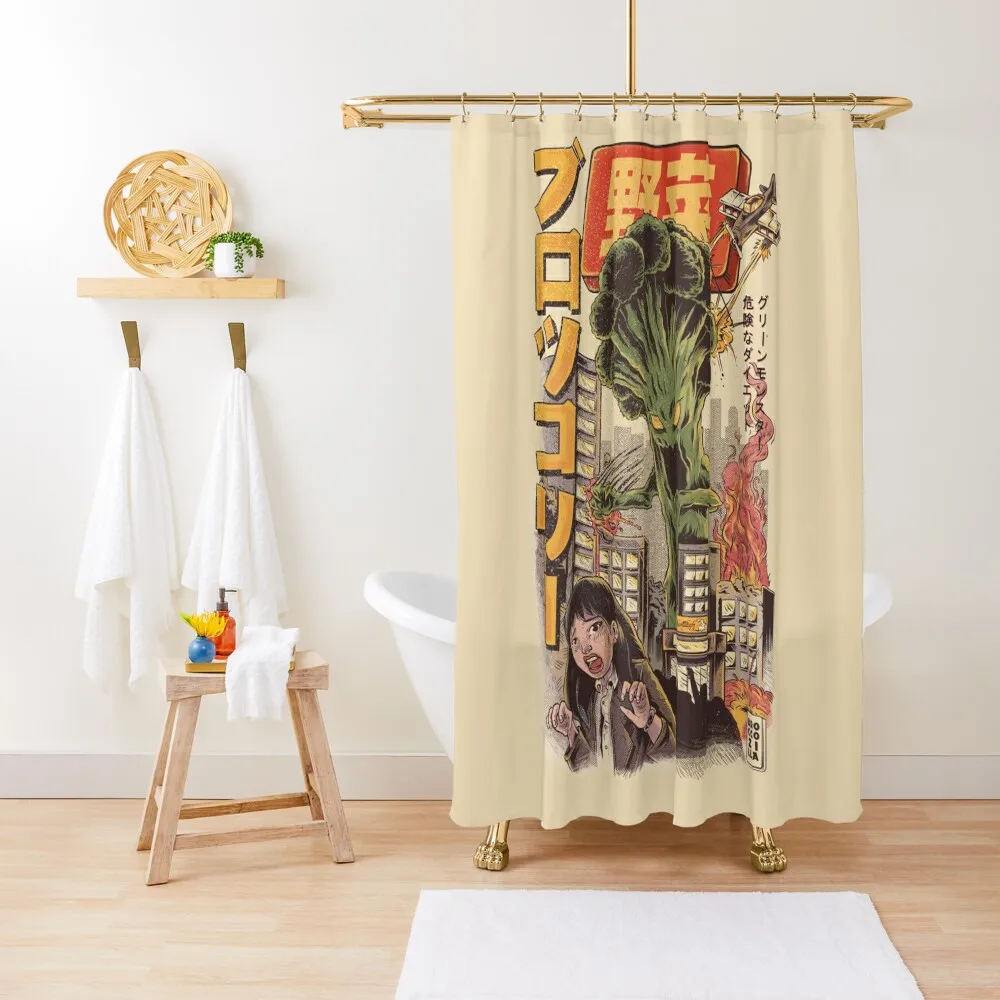 

THE BROCCOZILLA Shower Curtain Waterproof Shower And Anti-Mold Luxury Bathroom Shower Bath Curtain