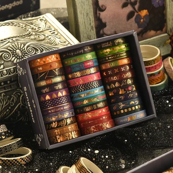 36rolls Slim golden foiled Washi Tapes Set 7mm skinny Masking Tapes For Scrapbooking…