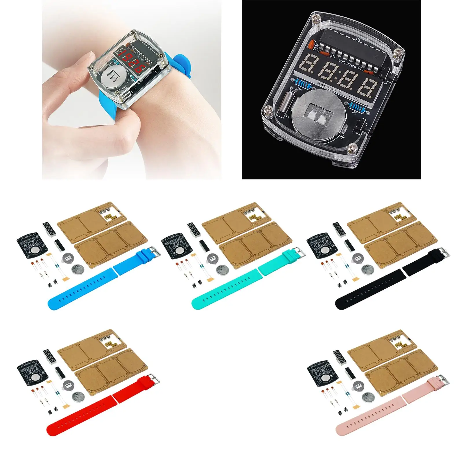DIY Digital Clock Kit High Peformance for Beginners Accessory Electronic Learning Kit 4 Digit for Home Office Use Educational