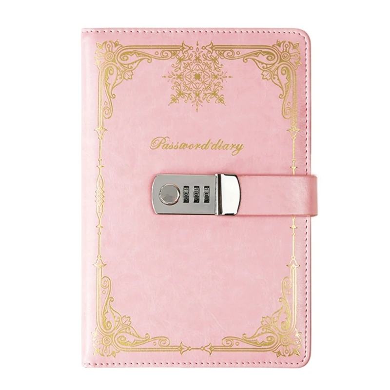 Stylish with Combination Lock PU Leather Cover Notebook for Journaling and Note-Taking LX9A