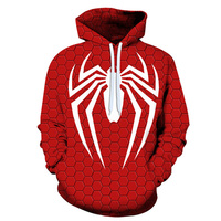 Miniso Comics Superhero Scarlet Spider-Man 3D Digital Print Thin Hoodie Pullover Sweatshirt Long Sleeve Spring And Summer Coat