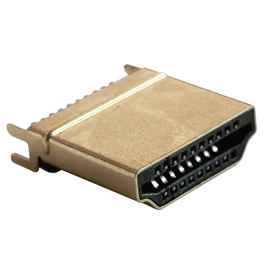 

1PCS HDMI Male Jack plug connector 19PIN 19P 1.6MM 180 Degree Gold-Plated hd gold-plating usb connector