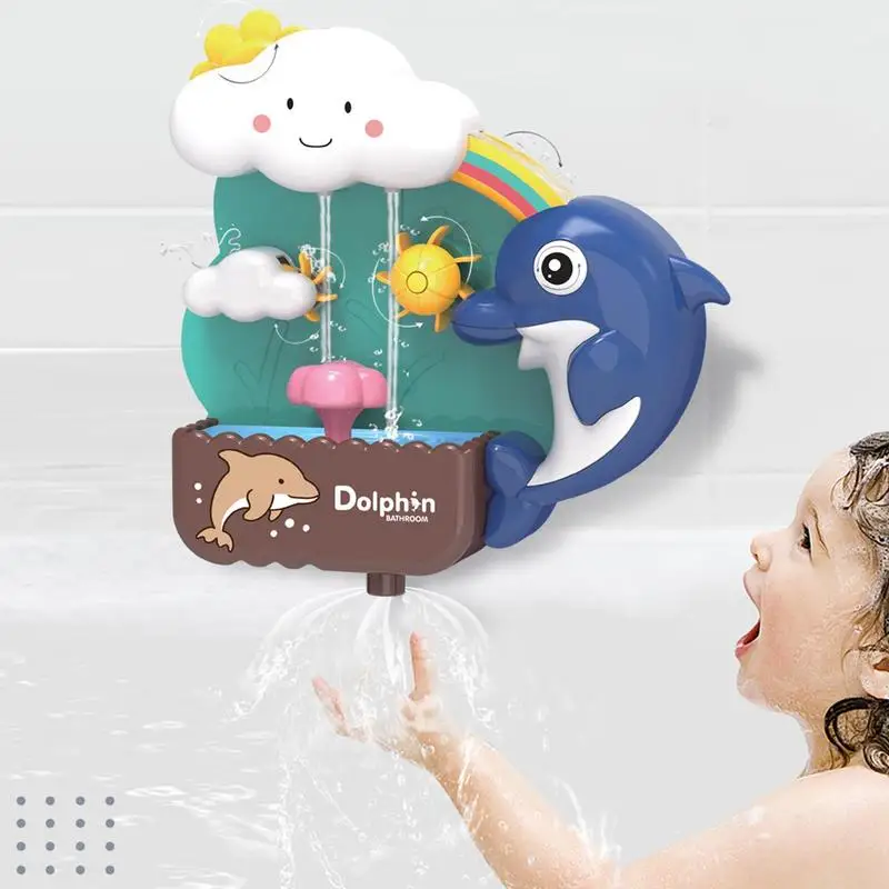 Bañera de juguete de agua para ducha, juguetes de cascada con colores brillantes, bañera para niños pequeños, tiempo esencial para baño, guardería, sala de juegos