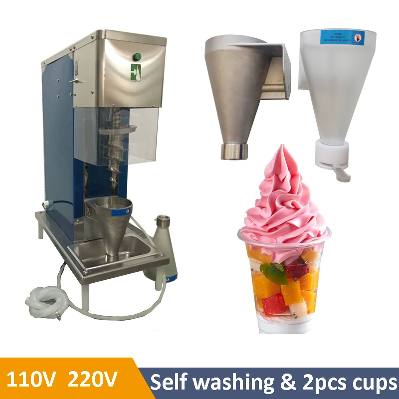 110V 220V Stainless Steel Cup Swirl Drill Yogurt Real Fruits Ice Cream Blender Mixer Frozen Fruit Swirl Drill Ice Cream Machine