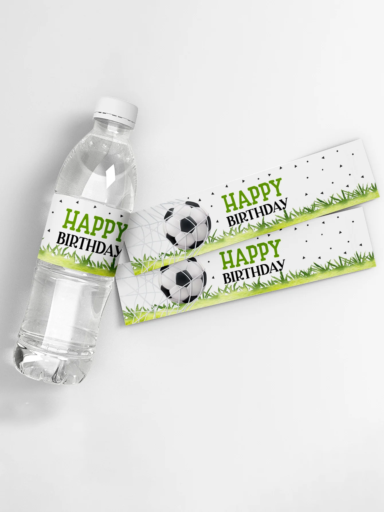 サッカーウォーターボトルステッカーラベル、ベビーシャワーパーティー用品、競技誕生日、サッカーフィールド、男の子の屋外装飾